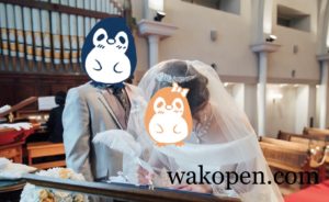 結婚式の結婚証明書への署名